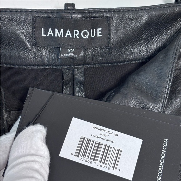 Lamarque Black Lamb Leather Annaise Hot Shorts Concert Festival Sexy Size XS NWT - Picture 3 of 6
